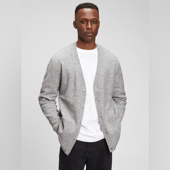 GAP Other - GAP Men's Recycled V-neck Cardigan light gray marl size M